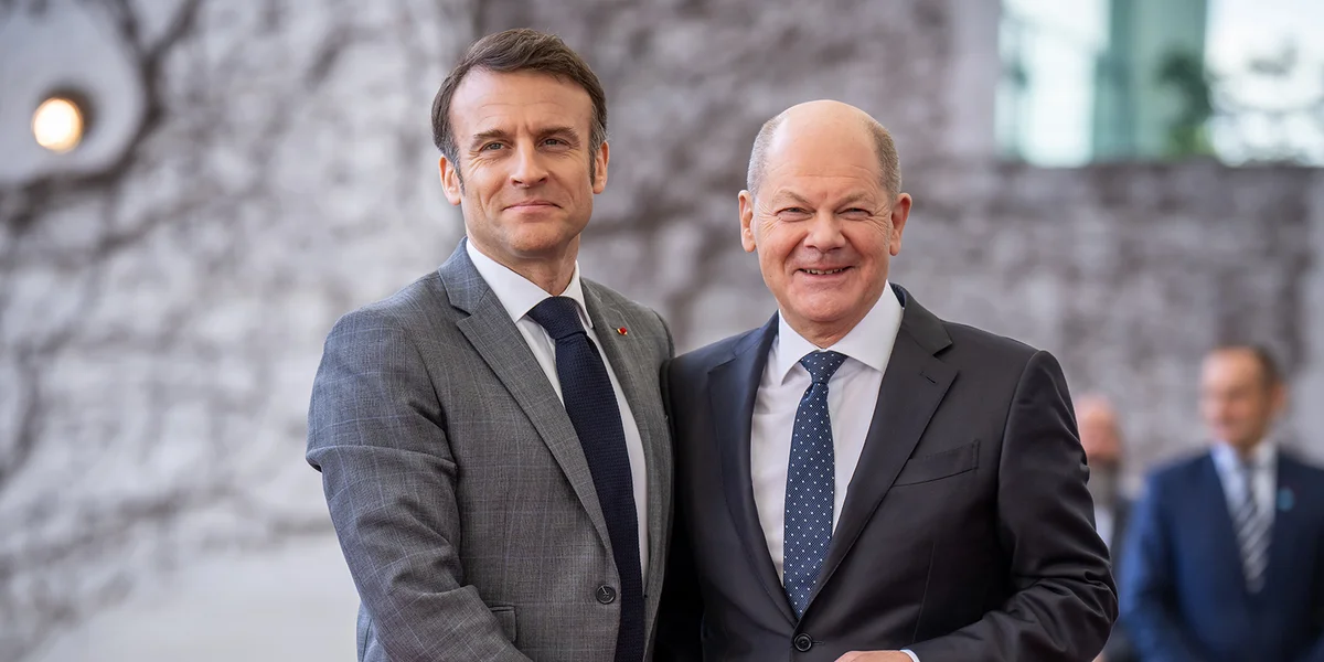 Gespréichstheema Ukrain: Emmanuel Macron trëfft Scholz an Tusk | © picture alliance/dpa | Michael Kappeler