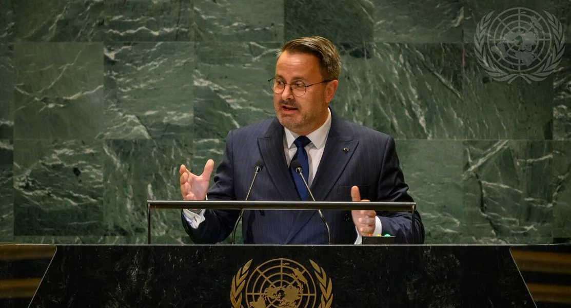 Xavier Bettel: "E Krich op en Enn ze brénge verlaangt Gréisst" | © United Nations