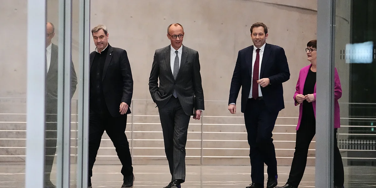 Markus Söder, Friedrich Merz, Lars klingbeil a Saskia Esken | © picture alliance/dpa | Kay Nietfeld