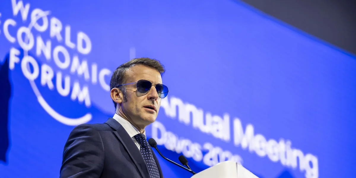 Franséische President Emmanuel Macron um Weltwirtschaftsforum zu Davos | © EPA/GIAN EHRENZELLER