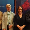 (de g. à dr.) Loïc Hoscheit, directeur de l'ALAD ; Martine Hansen, ministre des Sports ; Yuriko Backes, ministre de l'Égalité des genres et de la Diversité ; Michel Knepper, président du COSL | © COSL