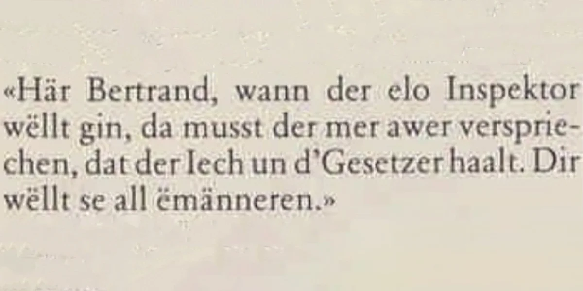 Zitat vum Direkter vun der Steierverwaltung Jean Olinger, nodeems de Jemp Bertrand zum Inspekter ernannt gouf. | © Revue, Jhemp Bertrand: “Rebell gegen das Unrecht”, 08.12.1979, S. 43