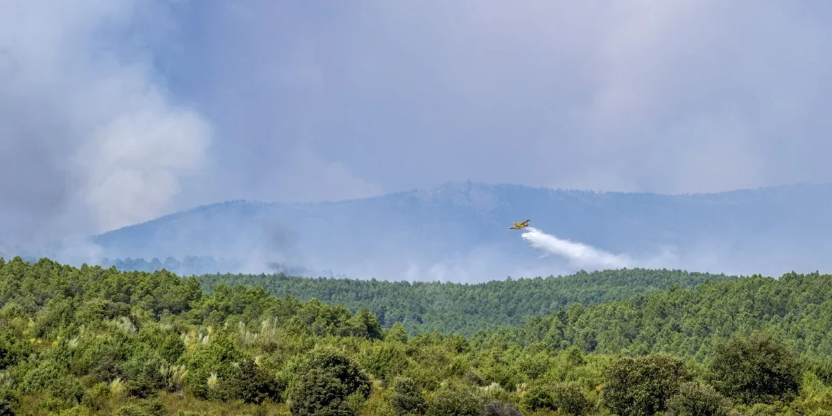 Bëschbrand nërdlech vu Madrid huet schonn iwwer 12.000 Hektar Land zerstéiert | © EFE/Nacho Izquierdo