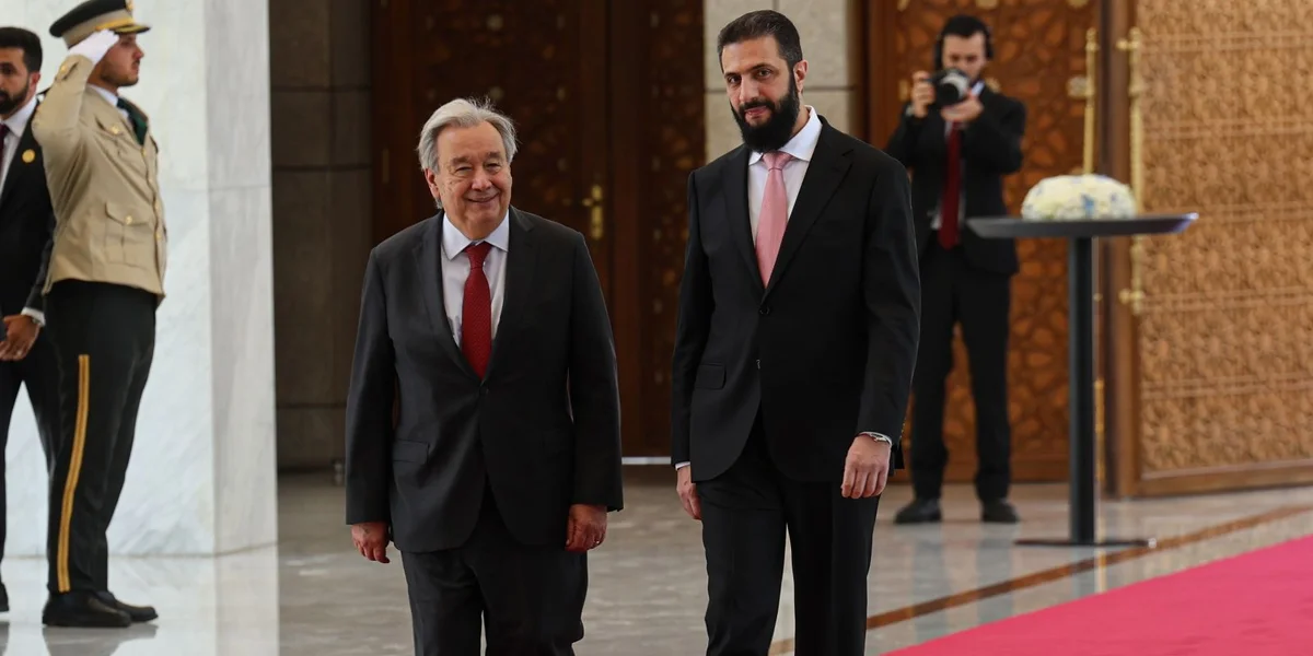 Antonio Guterres, Ahmed al-Sharaa  | © EPA/Mohammed Al-Rifai