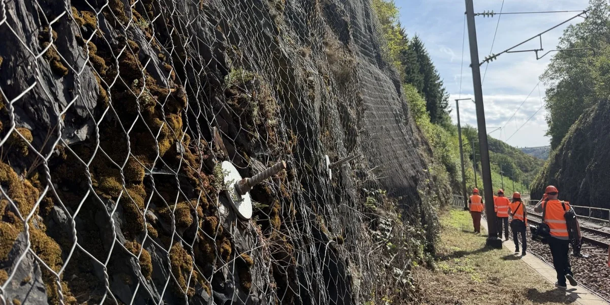 Netzer op 15 Meter Héicht solle verhënneren, datt Fielsstécker op d'Zuchstreck falen | © Chris Meisch