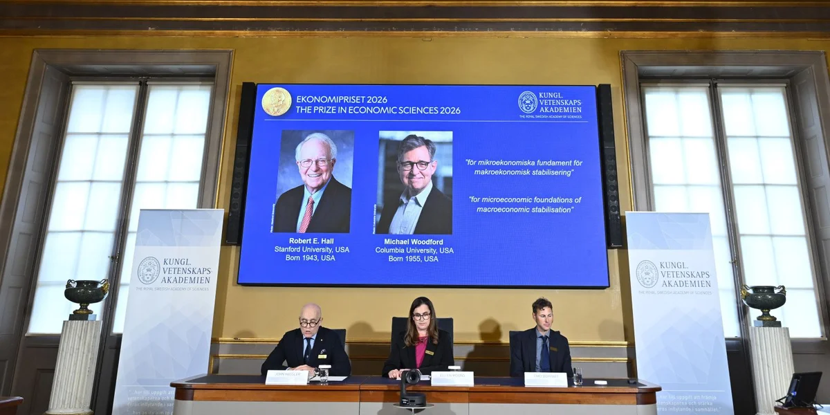 Sougenannte Wirtschaftsnobelpräis geet un US-Fuerscher Robert Hall a Michael Woodford | © EPA/ANDERS WIKLUND SWEDEN OUT